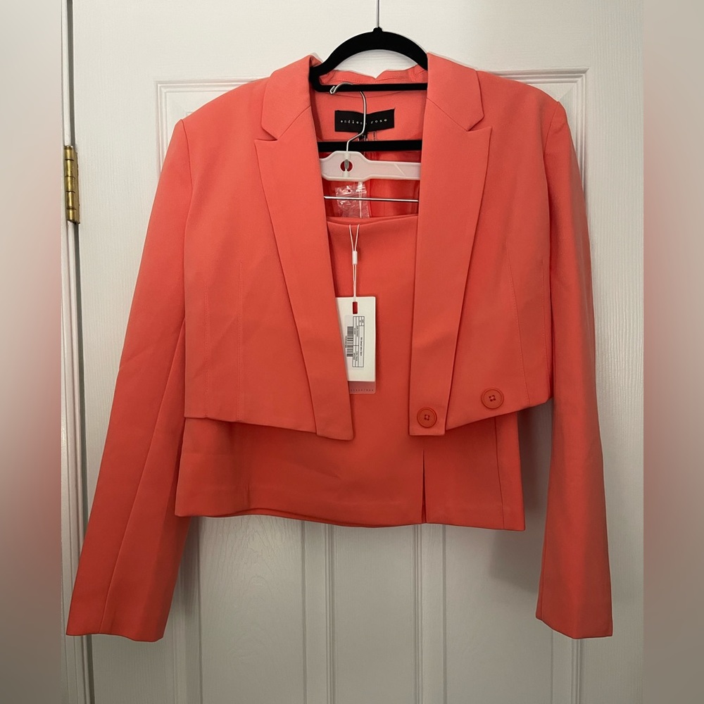 Paxton Mini Skirt & Paxton Cropped Blazer -Coral